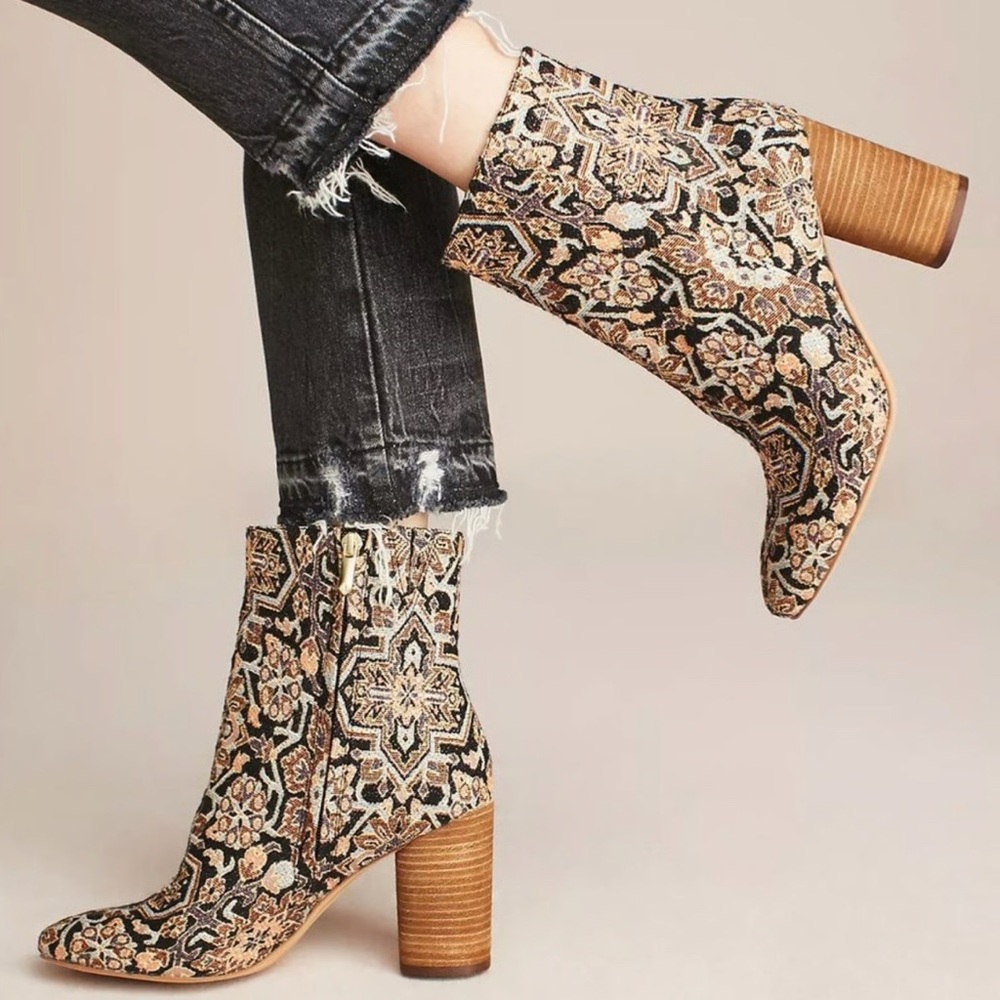 Women’s Anthropologie Sam Edelman Corra Tapestry Ankle Boots Size 6.5